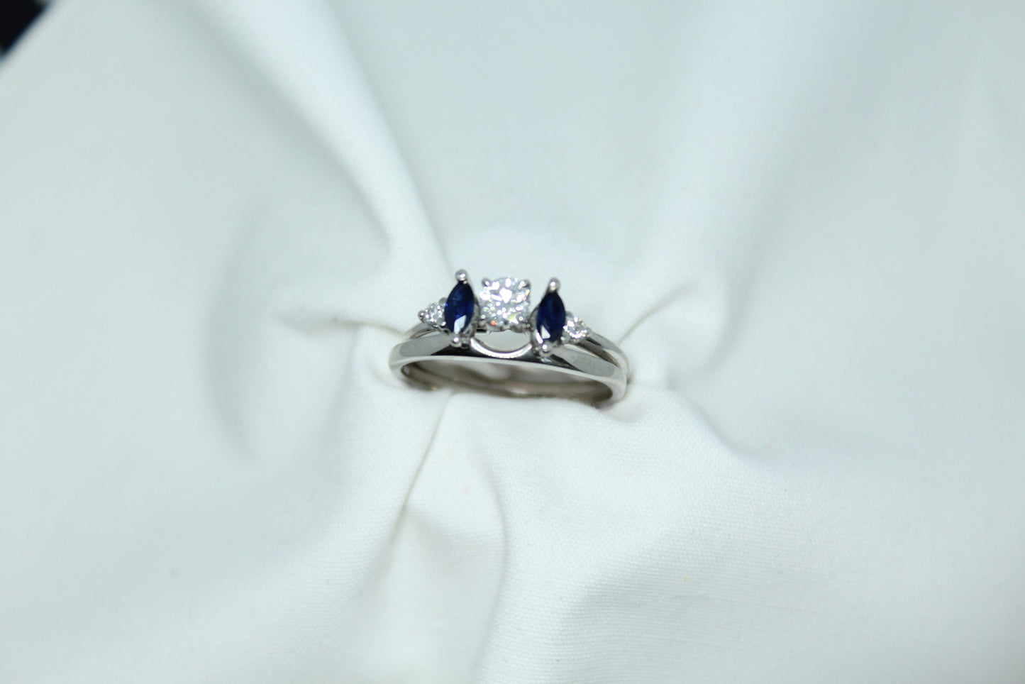 .50CT Marquise Sapphire and .20 CT TW DIA Ladies Wedding Ring Wrap Only (Solitaire Sold Separately)
