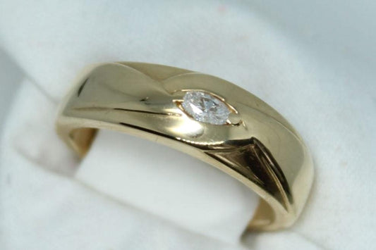 MQ DIA Mens Wed Band .25ct 14KYG Sz8