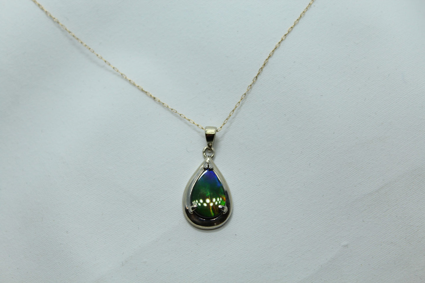 14KT WG OPAL DOUBLET PEAR