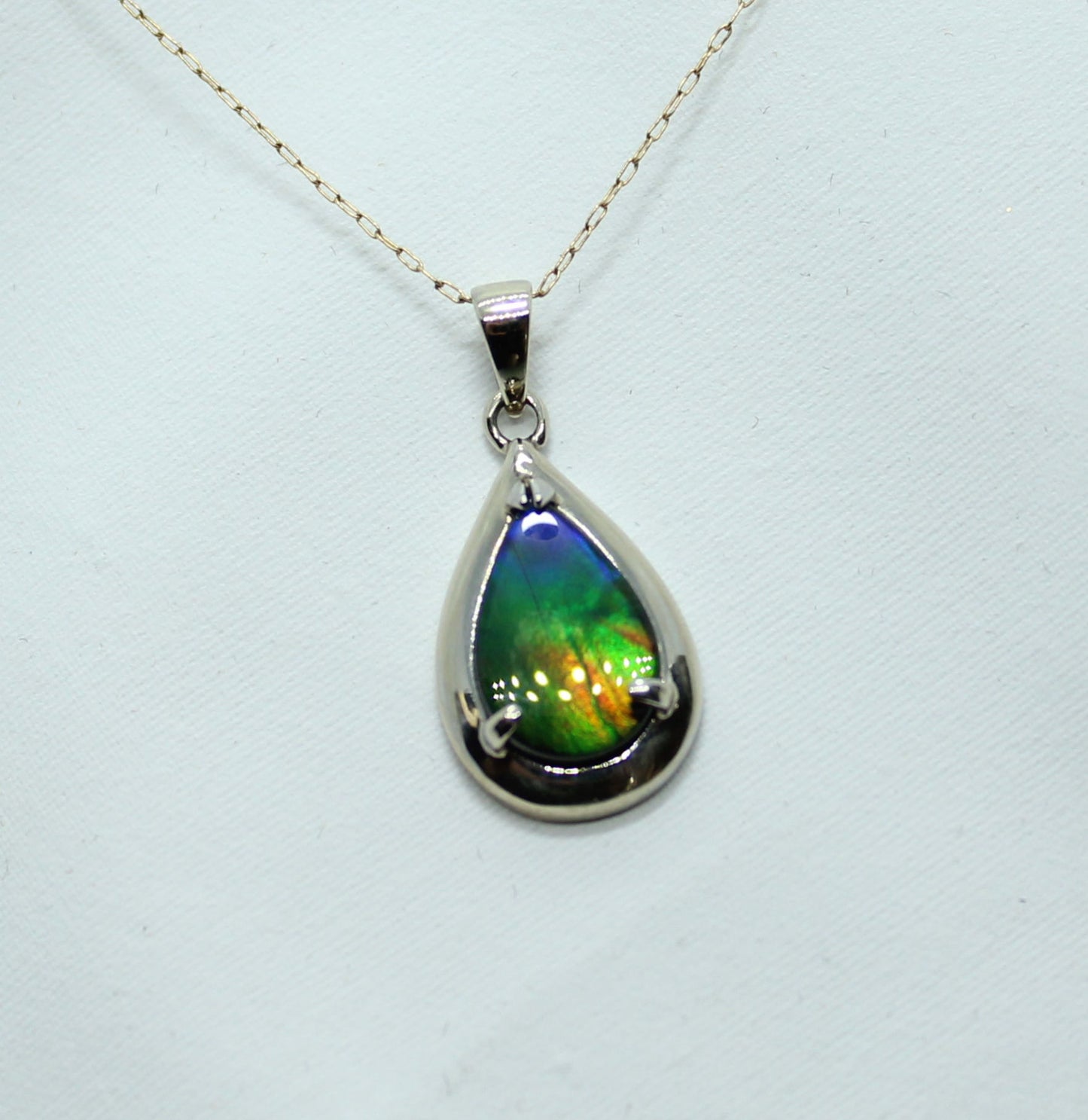 14KT WG OPAL DOUBLET PEAR