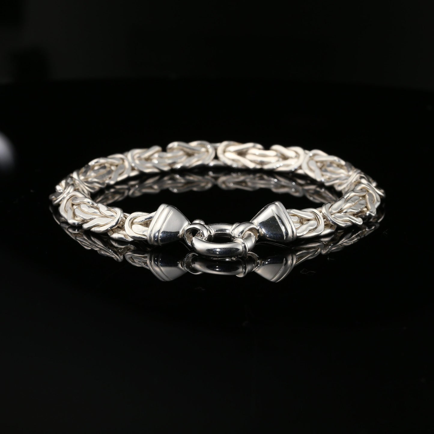 Thin Byzantine Chain Bracelet, Chainmail Jewelry in Sterling Silver, 8.75 inch, Unisex