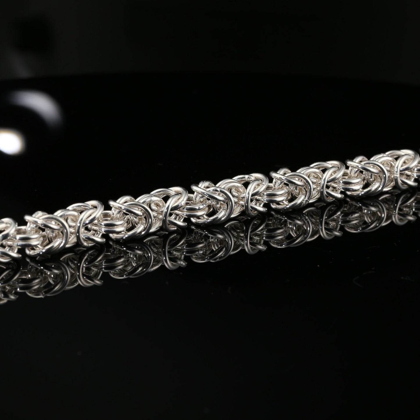 Byzantine Chain Bracelet, Chainmail Jewelry in Sterling Silver, 8.75", Unisex