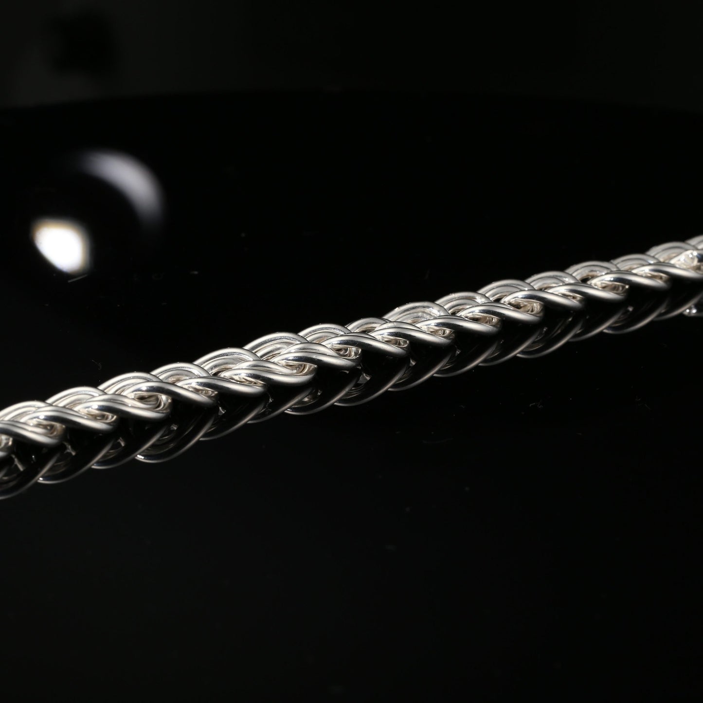 Byzantine Chain Flat Bracelet, Chainmail Jewelry in Sterling Silver, 9", Unisex