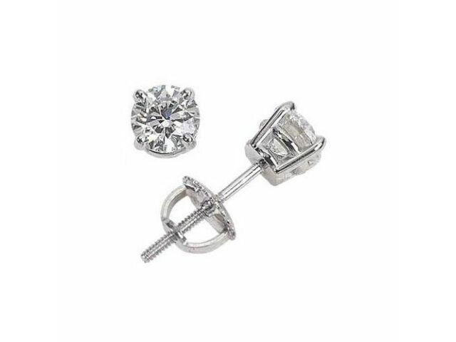 1.10 carat Diamond Stud Yellow Gold Earrings