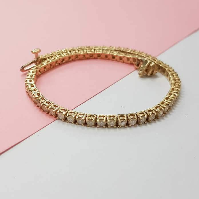 3.00 Carat Diamond Tennis Bracelet 14K Yellow Gold E SI2 NATURAL NOT ENHANCED