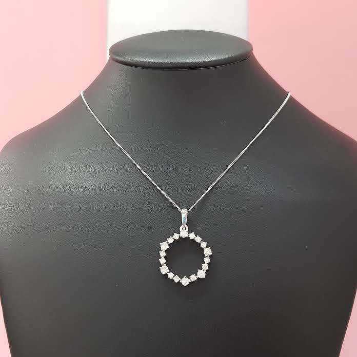 1.25 CT 14K White Gold D VVS2 Diamond Rounded Pendant Pendant Round Cut Certified For Him For Her Anniversary Beautiful Gift
