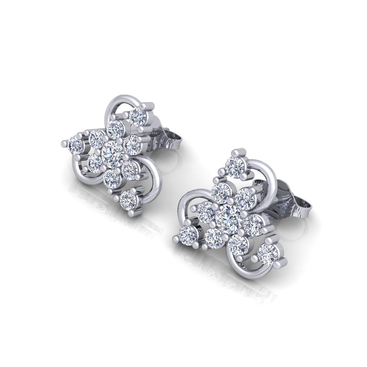 ER 0016: White Gold 14K 1.00 D VVS2 Natural