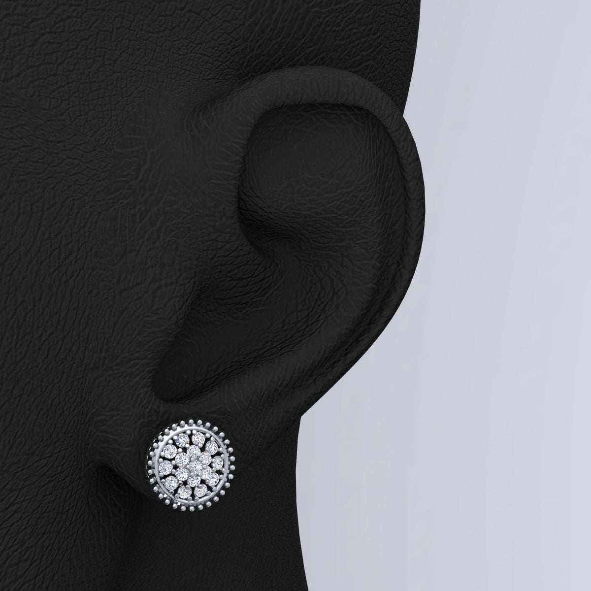 ER 0019: White Gold 14K 1.00 D VVS2 Natural