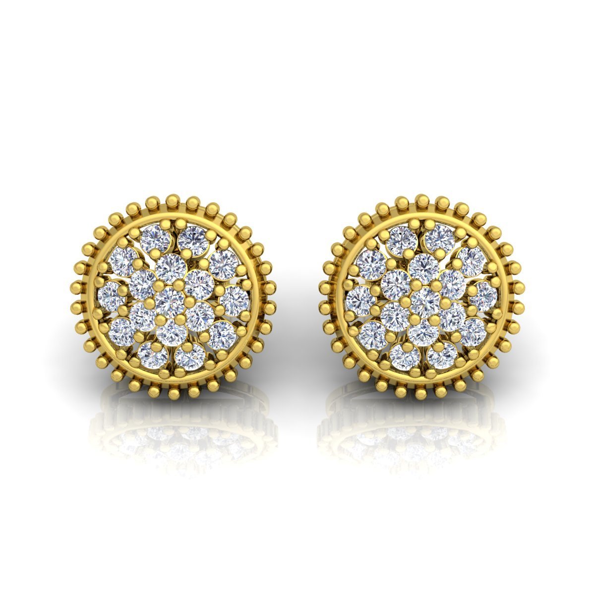 ER 0019: White Gold 14K 1.00 D VVS2 Natural
