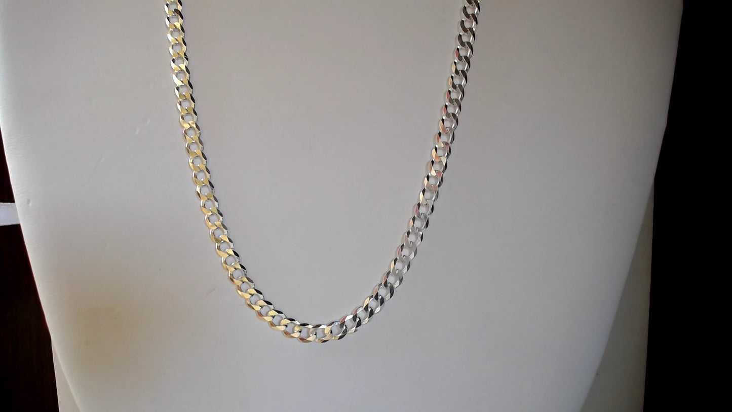 SS 30" CURB CHAIN NECKLACE