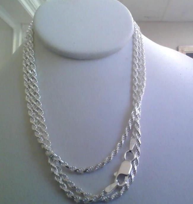 DIAMOND CUT ROPE CHAIN 1.85MM 26" 7.75 GRMS
