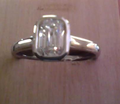 1.0 ct Emerald Cut Solitaire Diamond Ring in 14K White Gold
