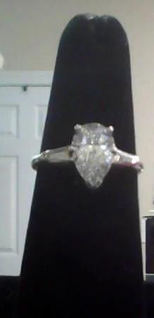 Pear-Shaped Baguette Platinum Engagement Ring