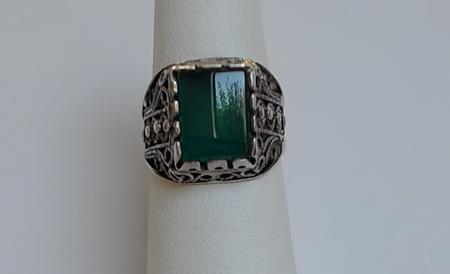 SS CHRYSOPRASE RING (R1153)