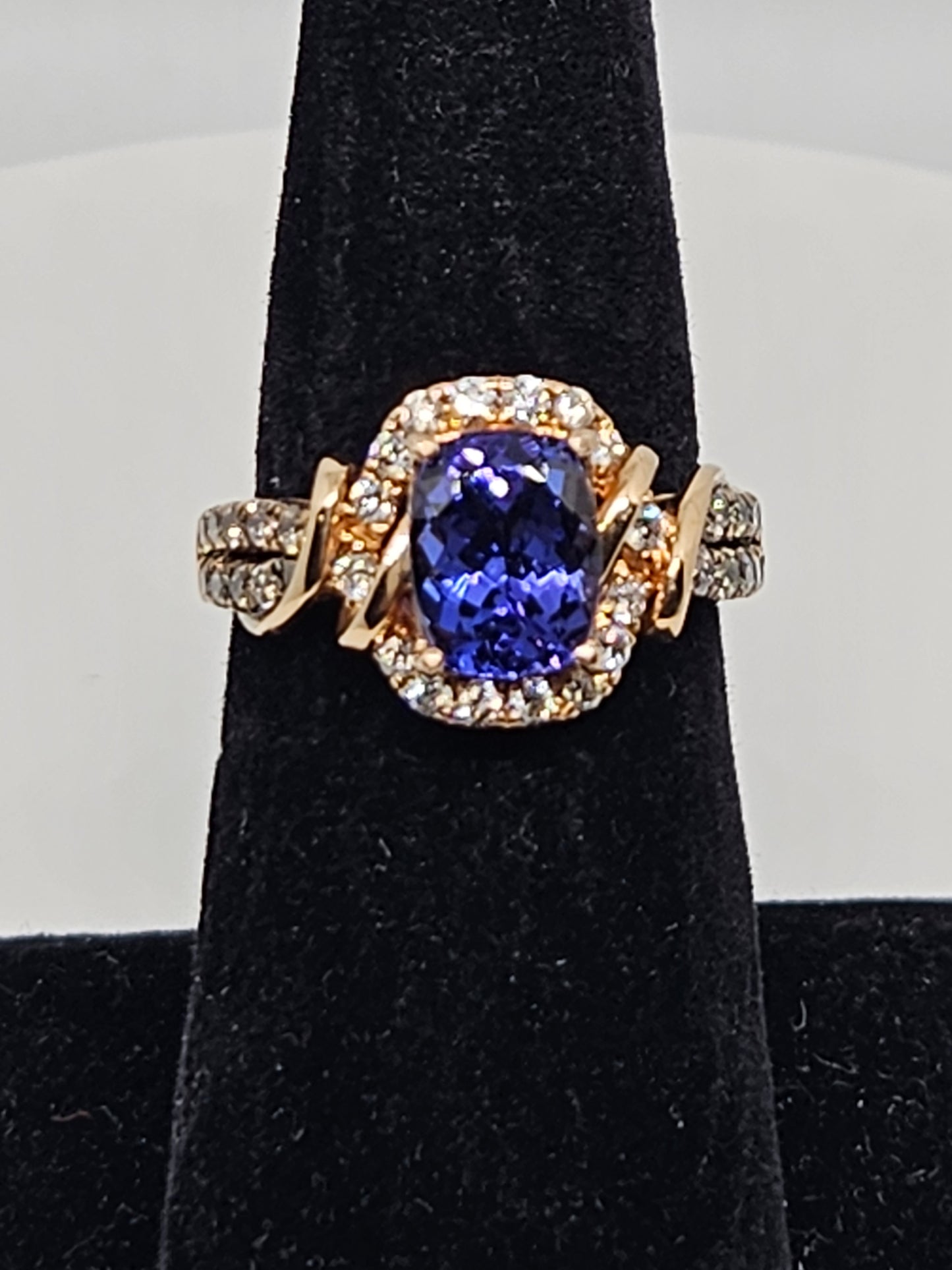 Levian 3ct Tanzanite and .80CT DIA 14KT Rose Gold Ring