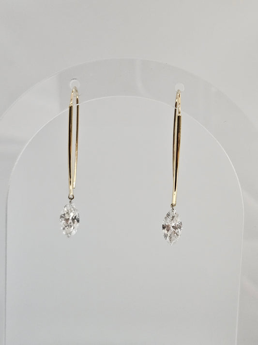 MQ Floating Dia Ears 2.17ct tw E/VS2 14KT YG