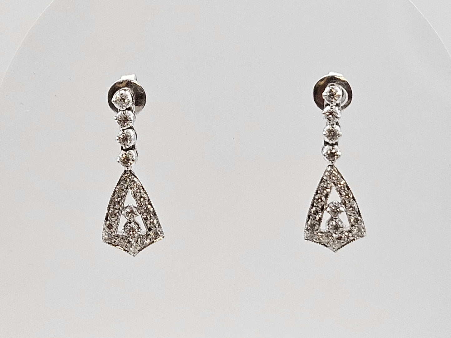 DANGLE DIAMOND EAR 14KWG .50CTTW