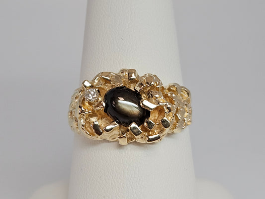 BLK Star Saph Nugget Ring 10KYG SIZE11