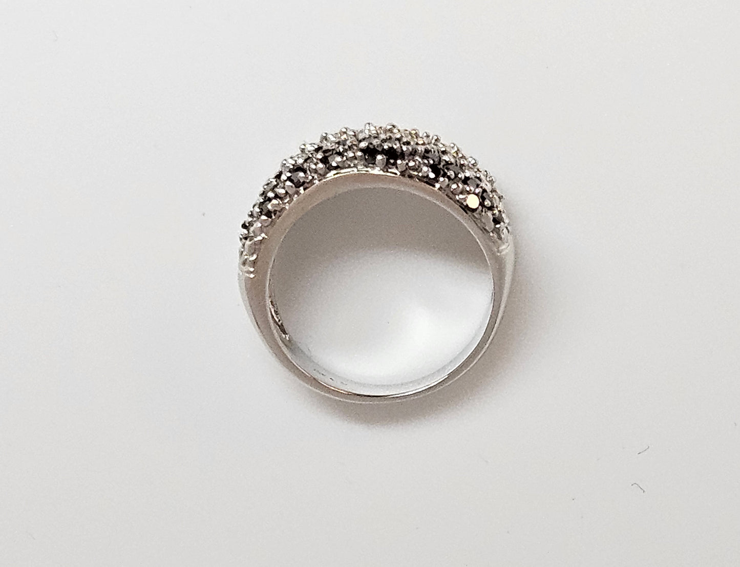 BLK/WHT DIA PAVE SET Ring 14KWG