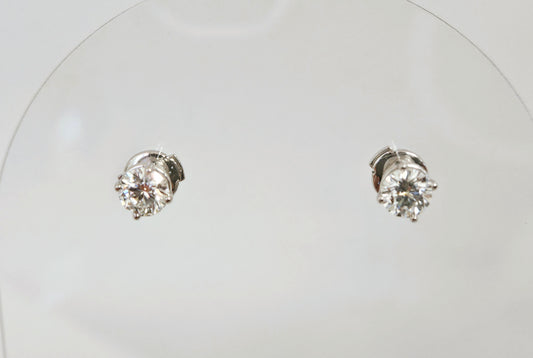 1cttw LG Dia Ear studs IGI D/vvs2 14kwg W/Protect