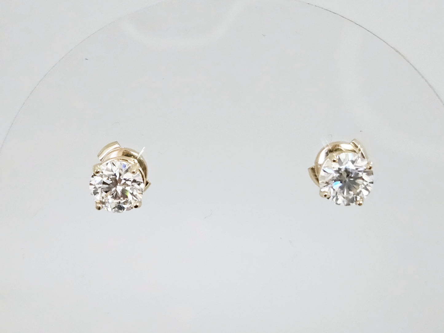 2.20cttw LG Dia Ear studs IGI D-E/vvs 14kyg W/ProteKtor