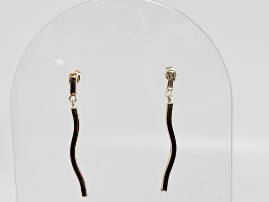 CURVED DANGLE EARRINGS 14KYG 0.6G