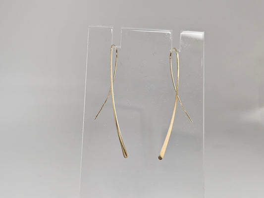 Flat wire Earrings 14KTYG 0.5g