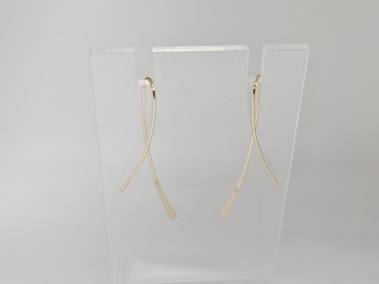 Flat wire Earrings 14KTYG 0.5g