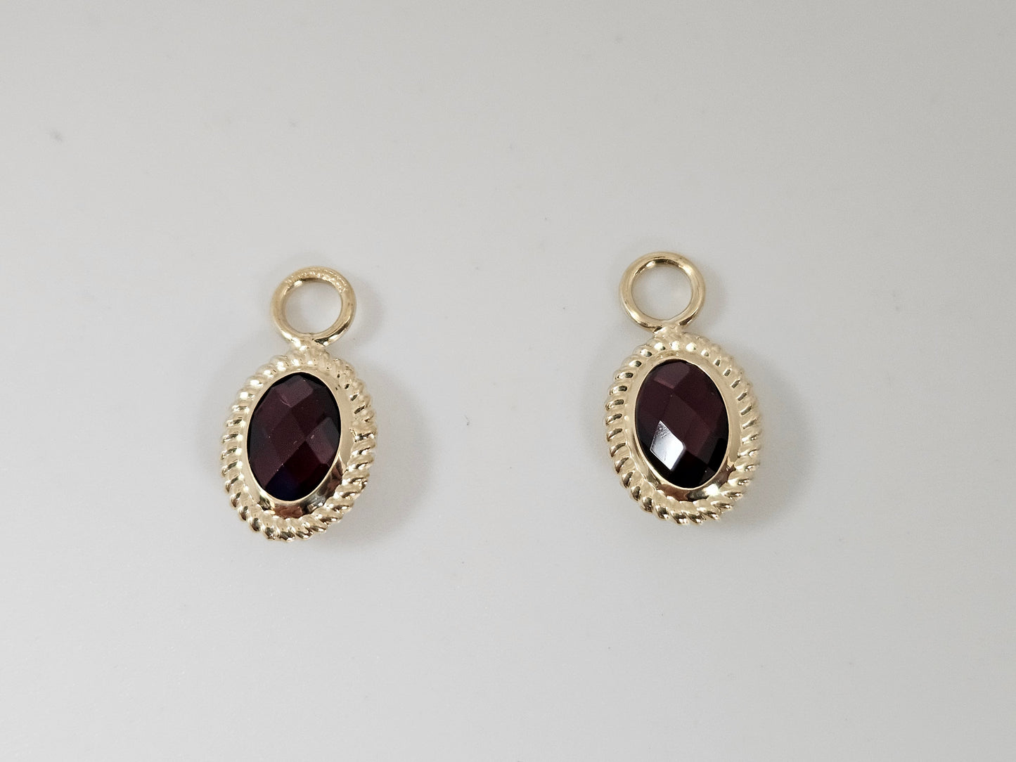 Loose Gem dangle Earring pair 14KTYG Citrine, Smoke Topaz, Garnet