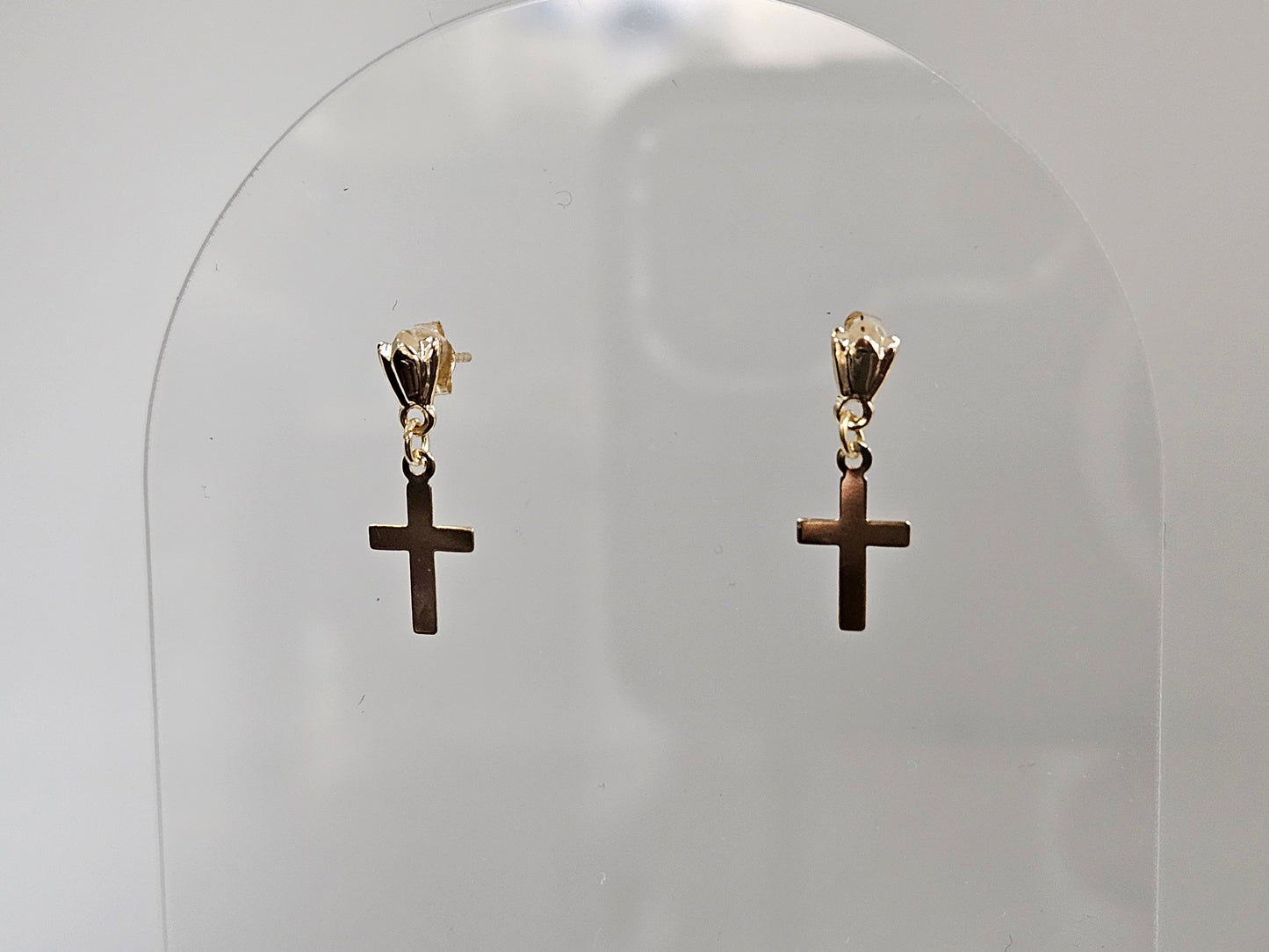 Dangle Cross Earring 14KTYG