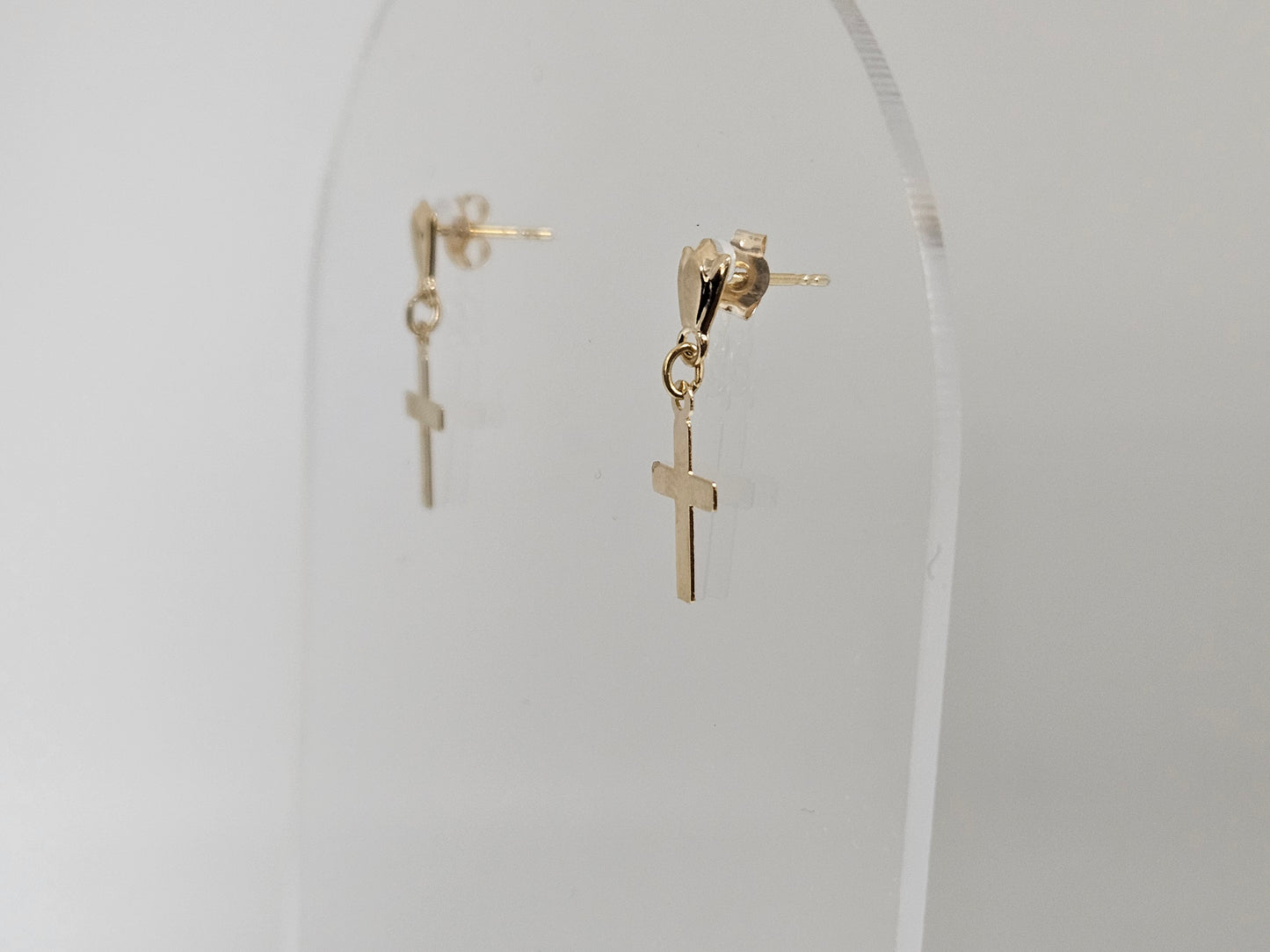 Dangle Cross Earring 14KTYG