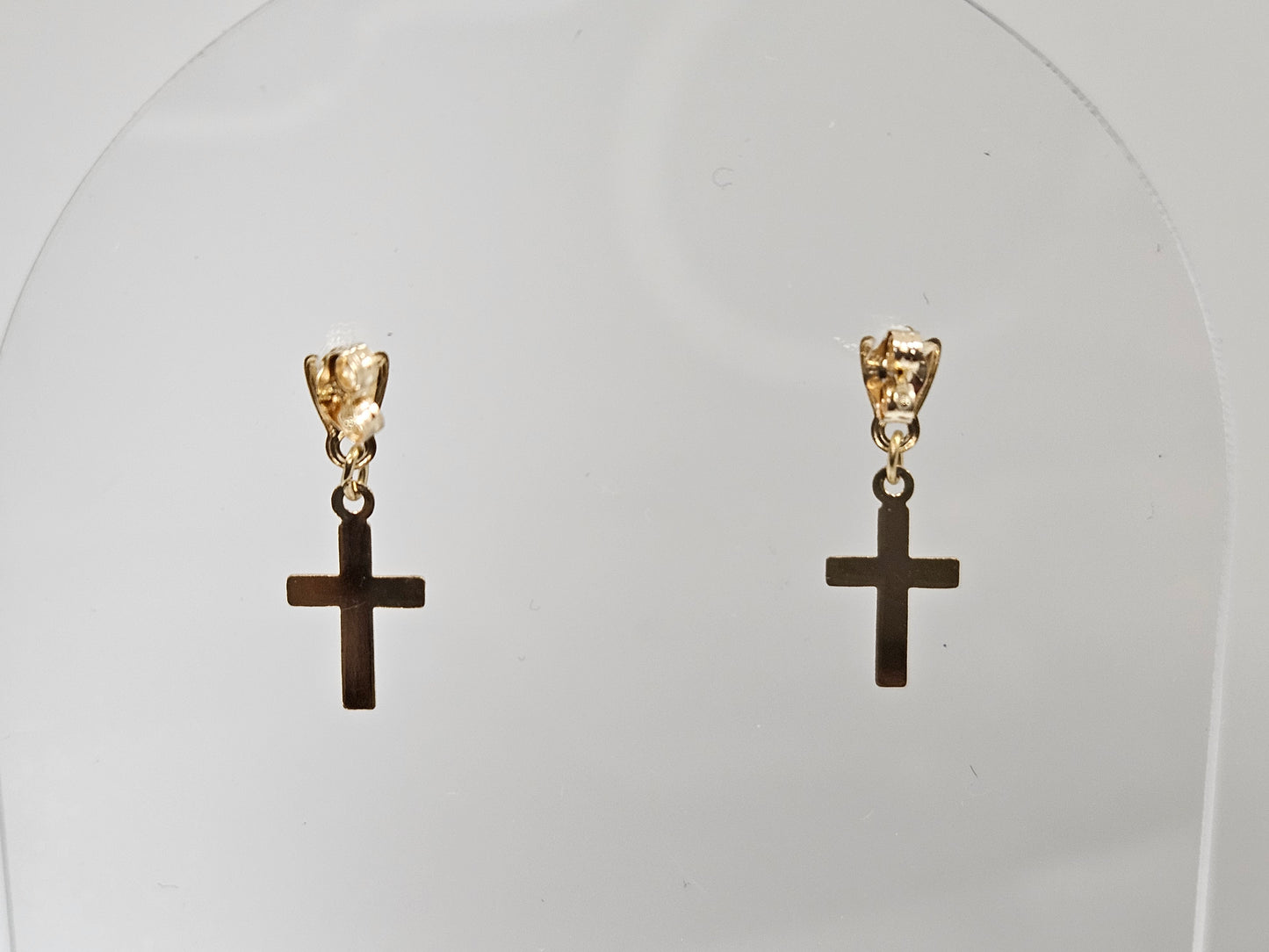 Dangle Cross Earring 14KTYG