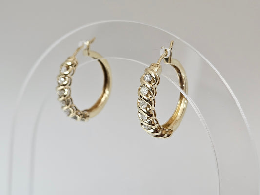 DIA SLINK HOOP Earrings 10KTYG  0.50cttw 4.1g