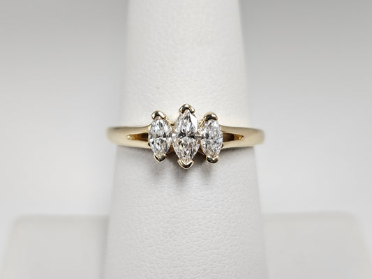 3 Marquise Dia Ring .55CTTW F/VS2 14kYG