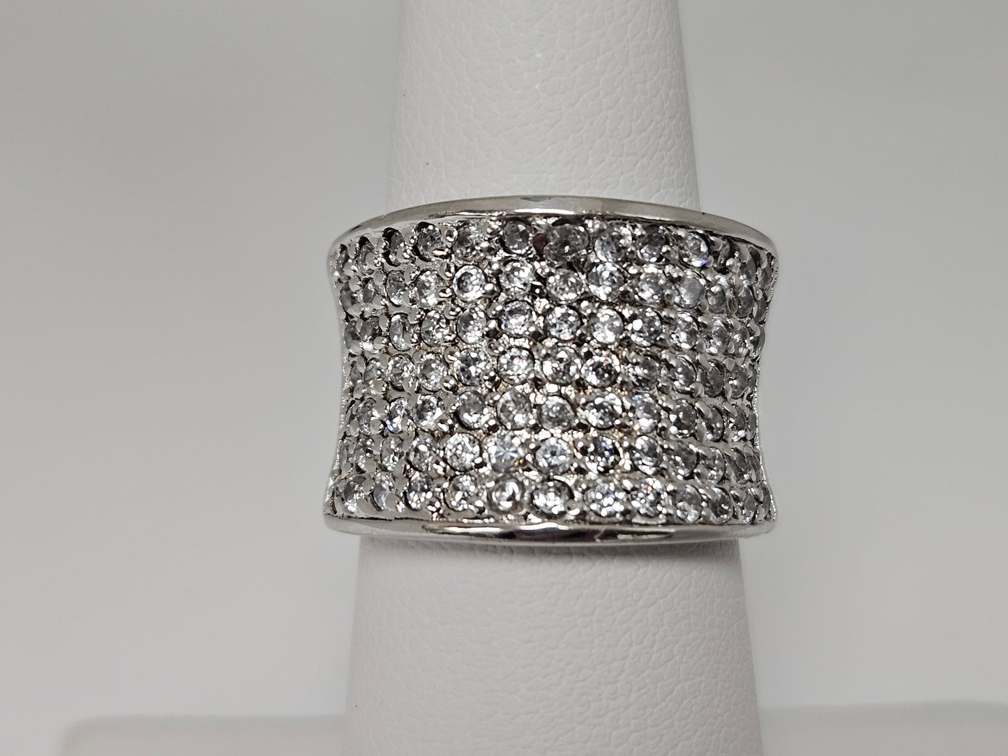 Sterling Silver Cluster Design Ring Sz6.5