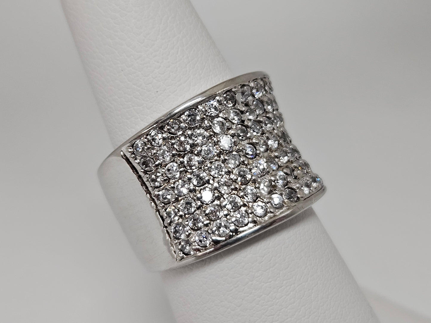 Sterling Silver Cluster Design Ring Sz6.5