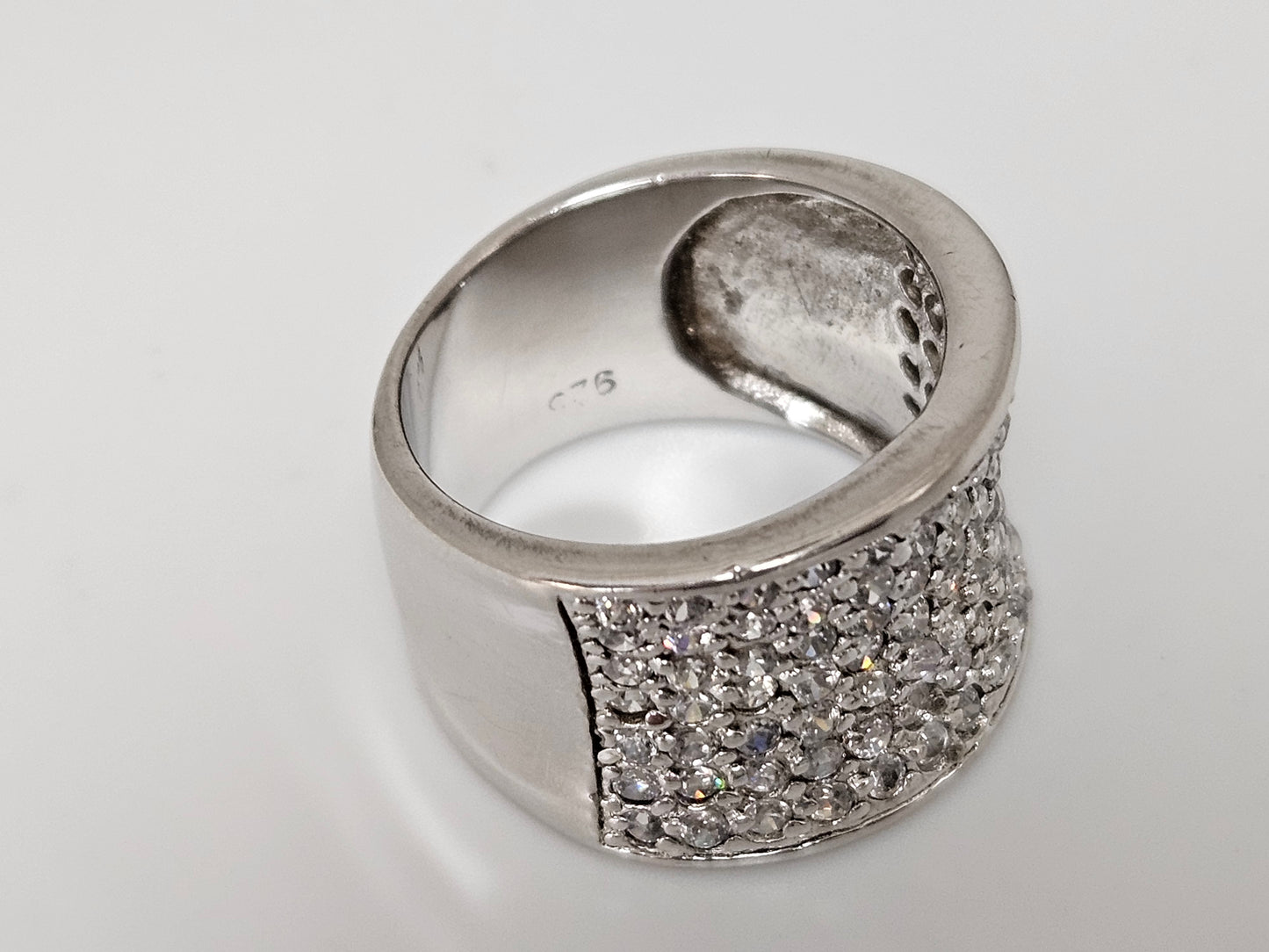 Sterling Silver Cluster Design Ring Sz6.5