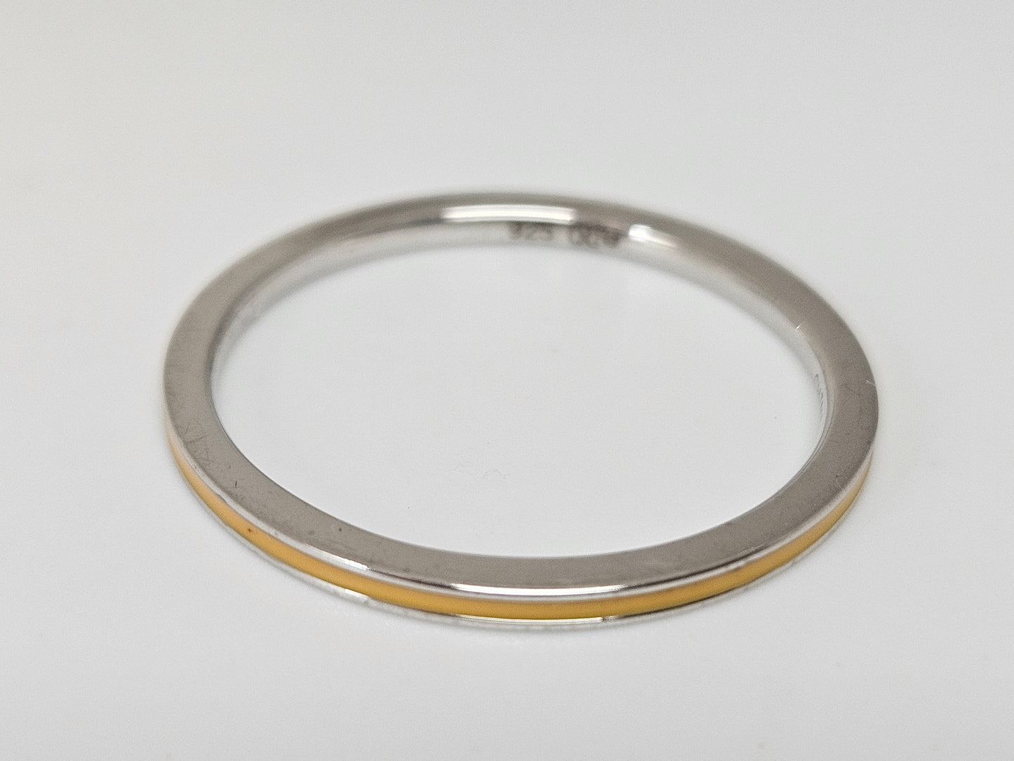 SS Orange Ceramic Stackable Ring Sz10 (QSK138-10)
