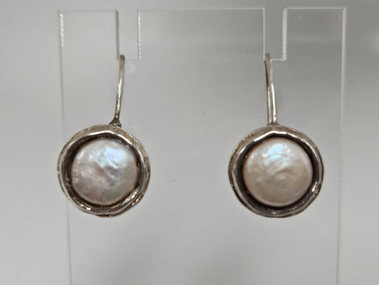 SS LONG WIRE PEARL EARRINGS