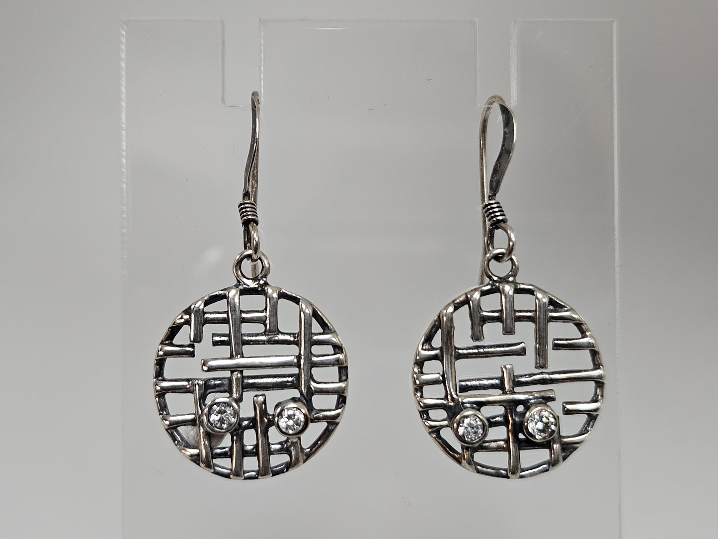 SS CZ CIRCLE DANGLES