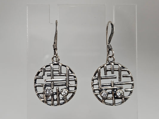SS CZ CIRCLE DANGLES