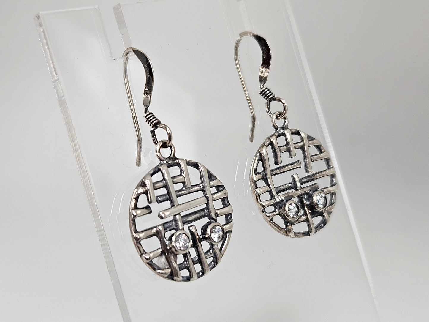 SS CZ CIRCLE DANGLES