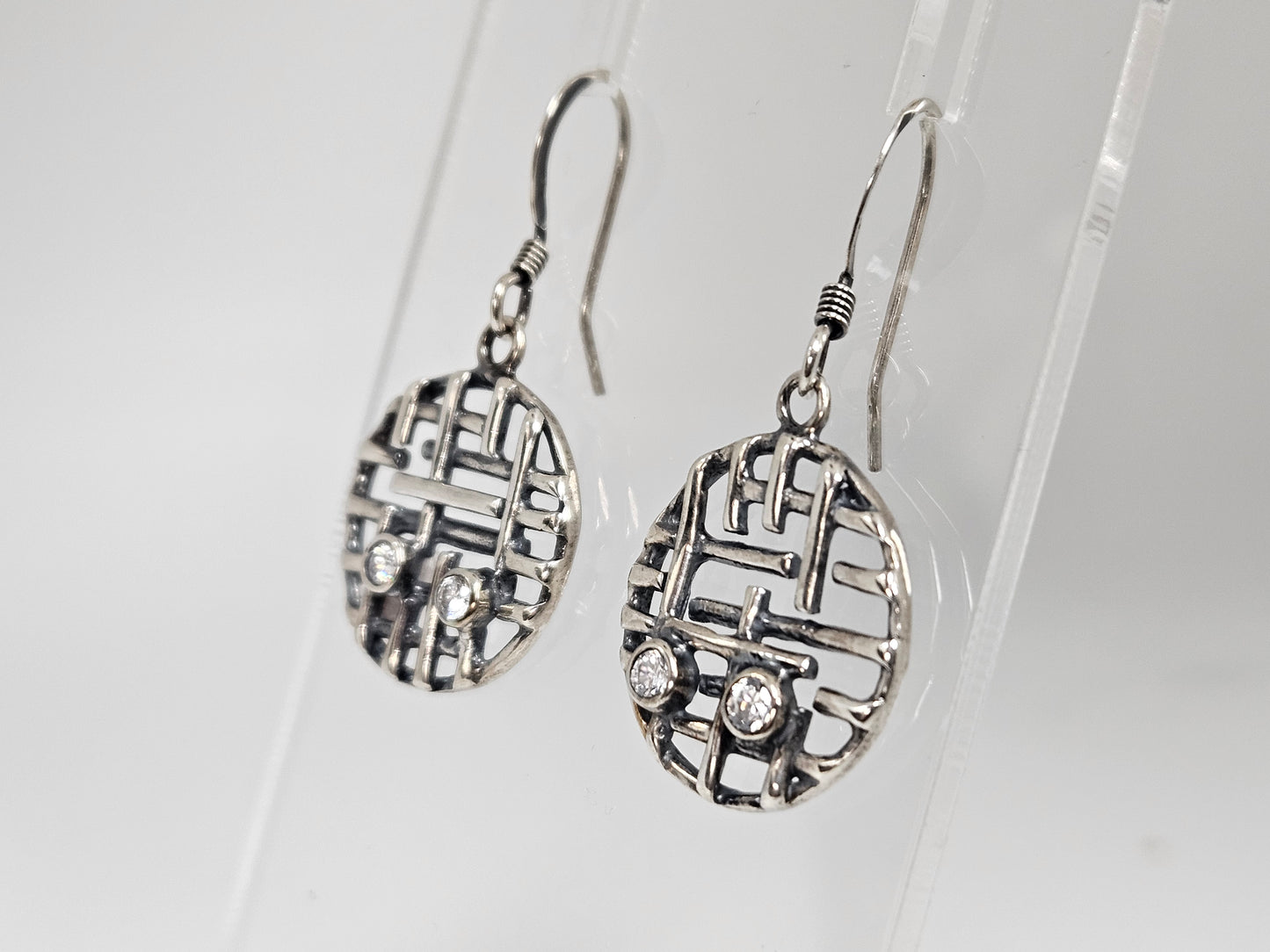 SS CZ CIRCLE DANGLES