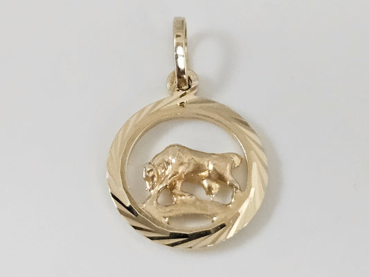 Bull charm 14KYG 2.8g