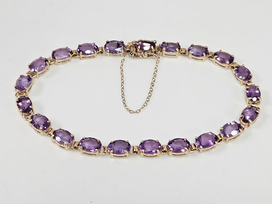 Amy Tennis Brac 10cttw Amethyst 14KYG 9.1g