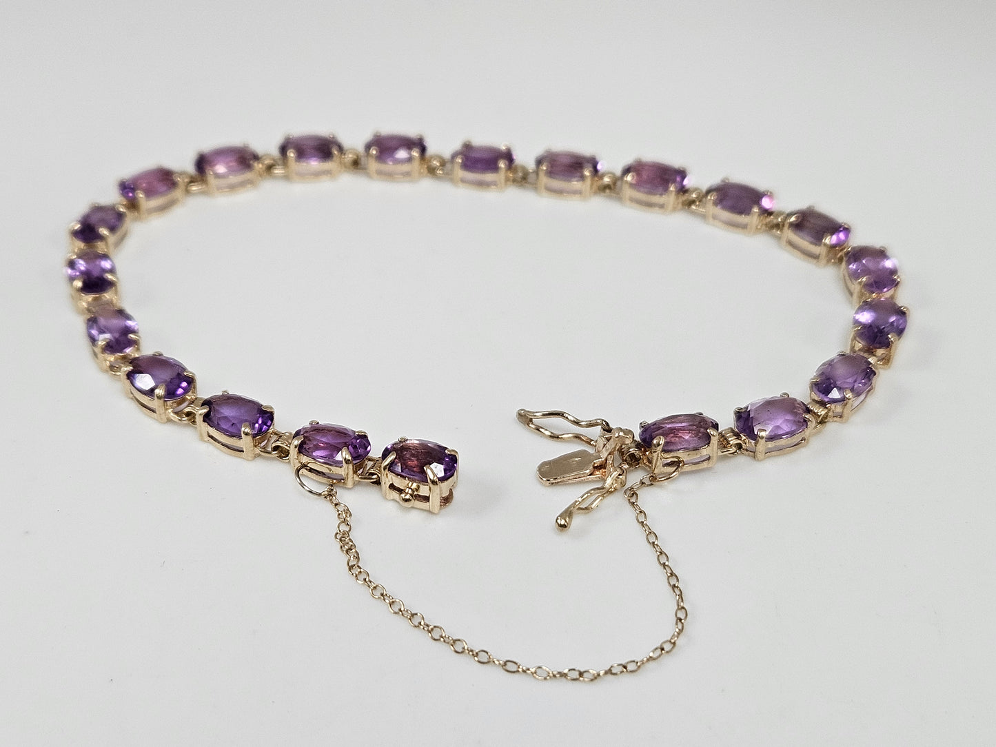 Amy Tennis Brac 10cttw Amethyst 14KYG 9.1g