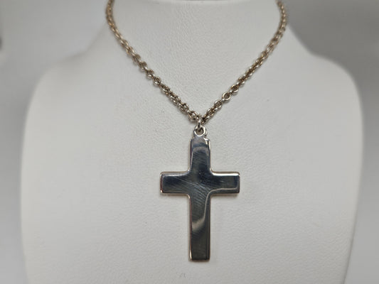 SS Cross And 18" Cable Chain