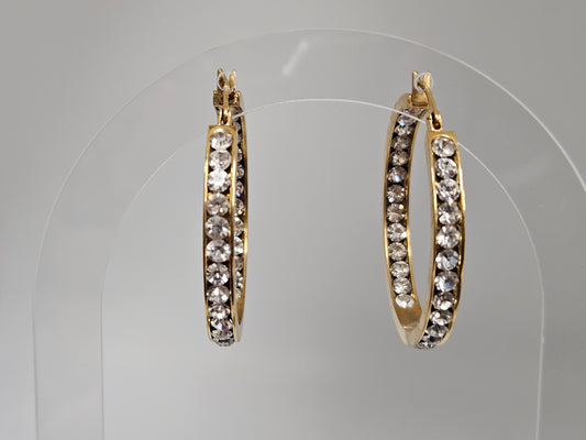 STST Austrian Crystal inside outside hoops