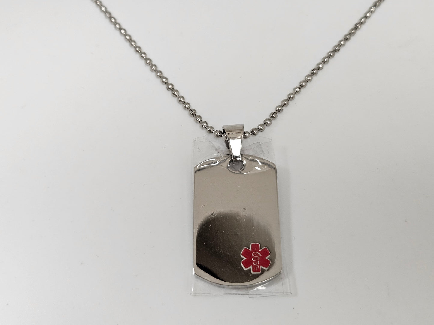 STST DOGTAG MEDIC ALERT Beaded chain