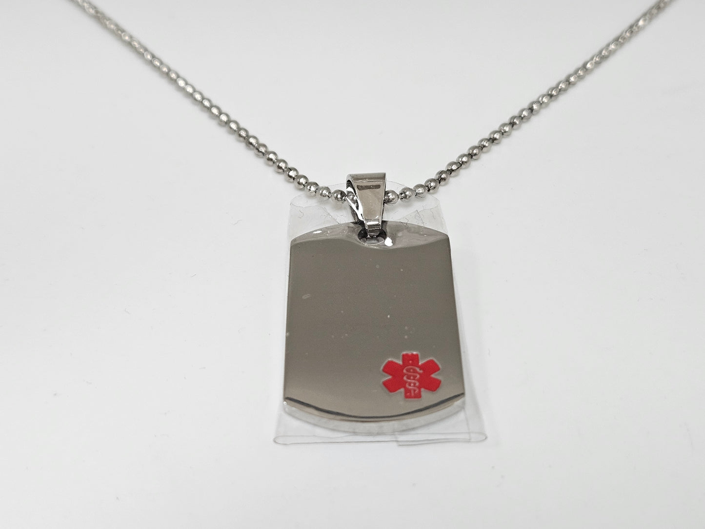 STST DOGTAG MEDIC ALERT Beaded chain